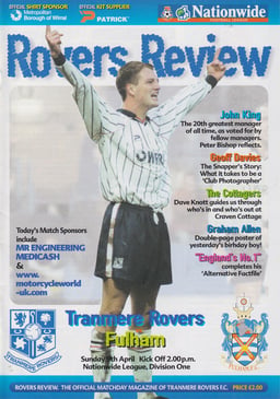 Tranmere Rovers v Fulham Match Programme 2000-04-09